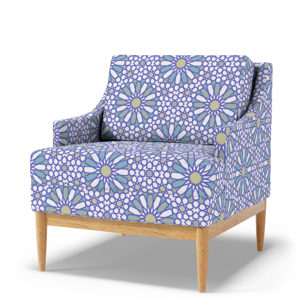 Upholstery fabric — Purple Blues colourway